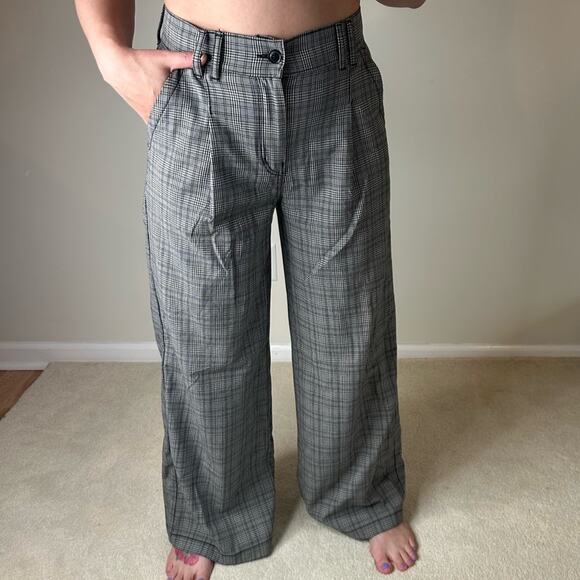 American Eagle Outfitters Gray Wide Leg Pants High-Waisted - Picture 1 of 9